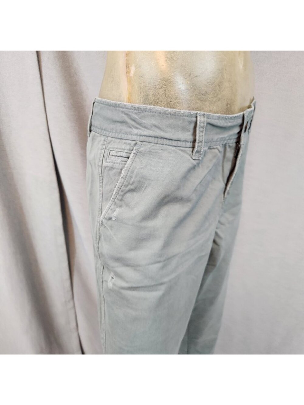 Old Navy Olive Green Distressed Straight Leg Pants Slacks Siz 14 LARGE 36 Wx31 I - Picture 4 of 11